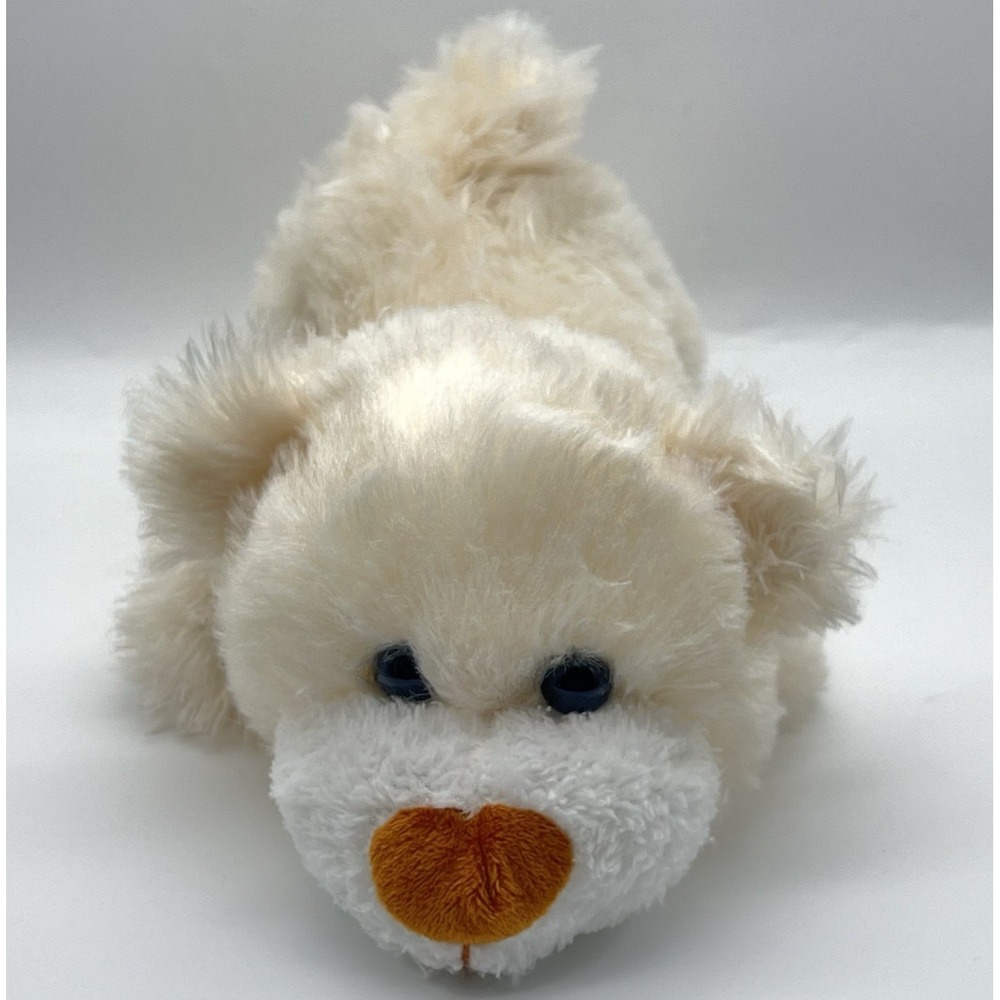 Plush Greenbrier Fuzzy Friend White Bear 12" Brown Nose Sewn Eyes Stuffed Animal - Picture 2 of 9